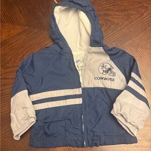 Vintage 1990s Blue and Gray Dallas Cowboys Hooded Jacket-2T